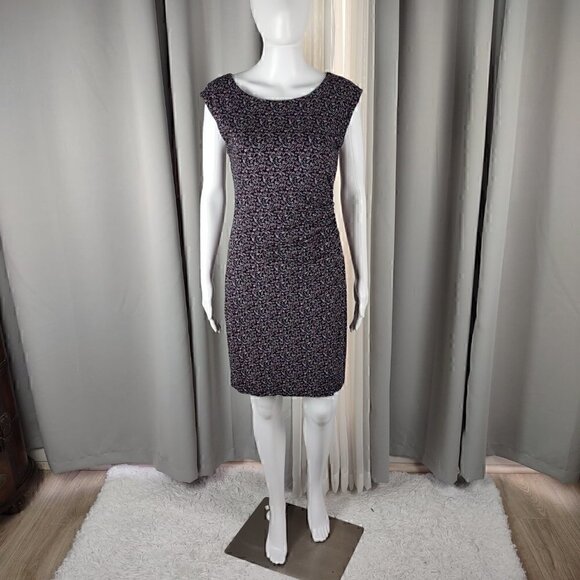 LOFT Dresses & Skirts - Loft Women's Floral Blue, Pink, and White Flowers Lined Midi Dress Size Medium